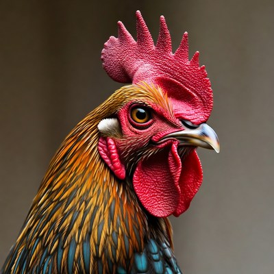 Closeup of colorful rooster