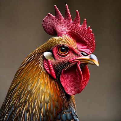 Closeup of colorful rooster head