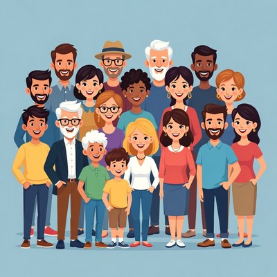 Diverse group of people standing together