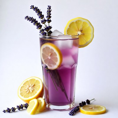 Purple Lavender Lemonade with Ice