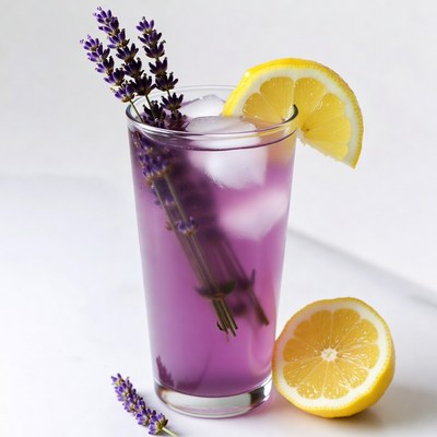 Lavender Lemonade with Lemon Slice