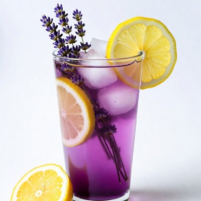 Purple Lavender Lemonade with Ice