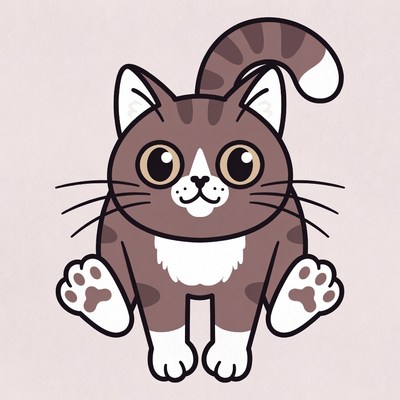Cute tabby cat illustration