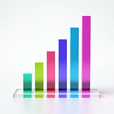 Colorful 3D Bar Graph Chart