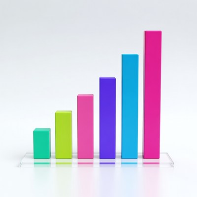 Colorful Rising Bar Graph Chart