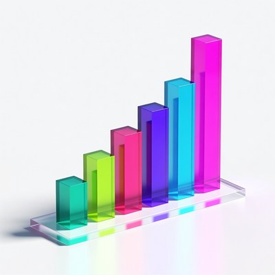 Colorful 3D Bar Graph Chart