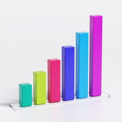 Colorful Rising Bar Graph Chart