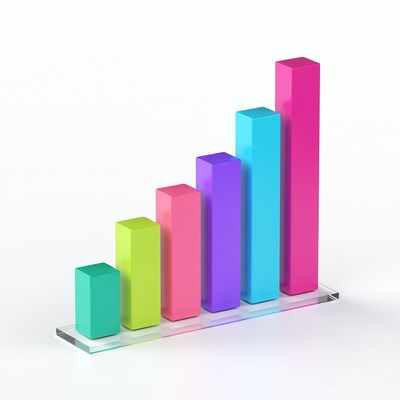Colorful 3D Bar Graph Chart
