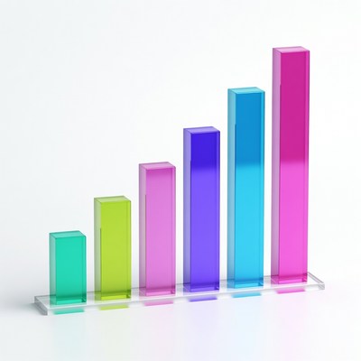 Colorful 3D Bar Graph Chart