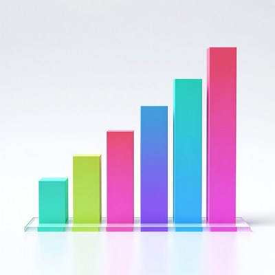 Colorful 3D Bar Graph Chart