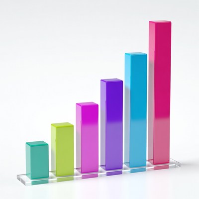 Colorful 3D Bar Graph Chart