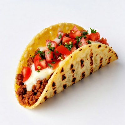 Beef Taco with Tomatoes and Cheese