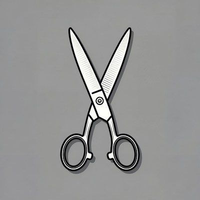 Scissors illustration on gray background