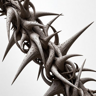 Twisted Thorny Branch Closeup