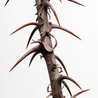Thorny Plant Stem with Sharp Spines