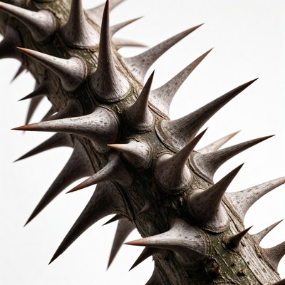 Close-up of spiky thorny stem