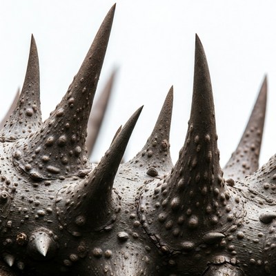 Closeup of spiky cactus spines