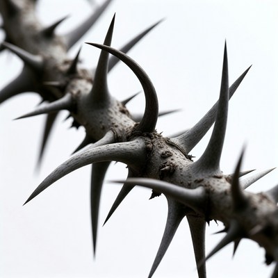 Sharp thorns on branch