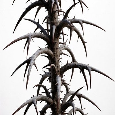 Spiky cactus plant with thorns