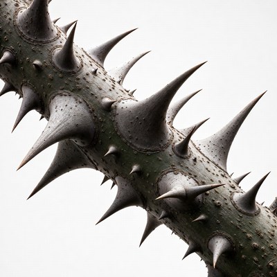 Rose Stem with Sharp Thorns