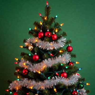 Decorated Christmas Tree with Lights