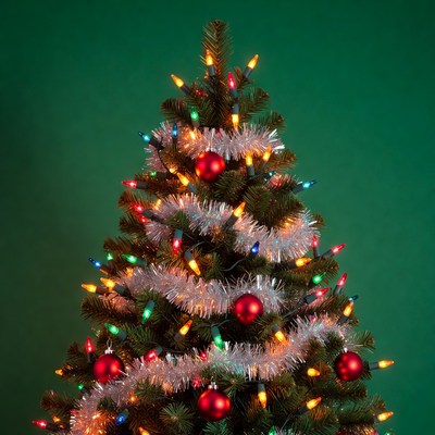 Decorated Christmas Tree with Lights