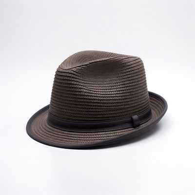 Brown Straw Fedora Hat