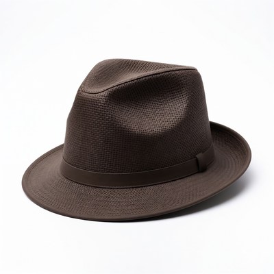 Brown Woven Fedora Hat