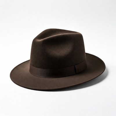 Brown fedora hat isolated