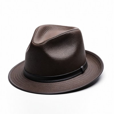 Brown fedora hat isolated