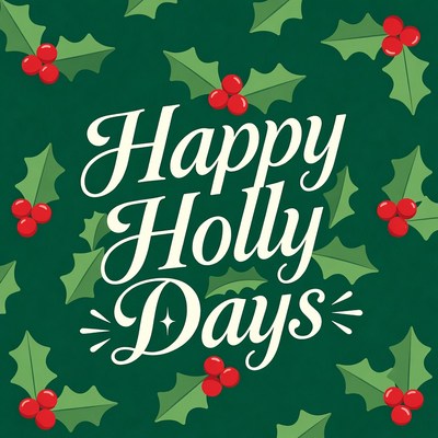 Happy Holly Days Illustration