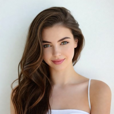 Beautiful woman with long brown hair