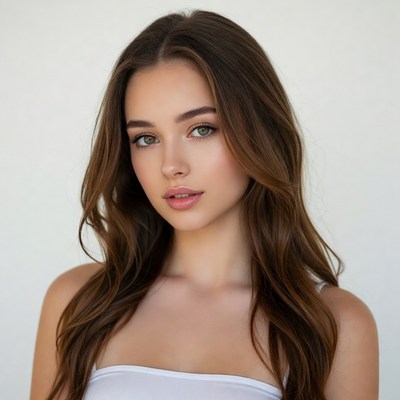 Beautiful woman with long brown hair