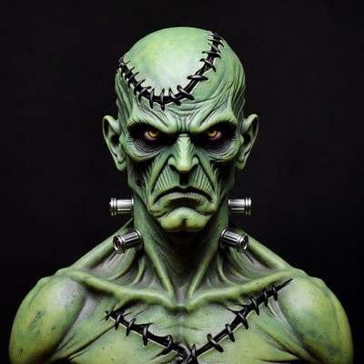 Frankenstein Monster Bust Closeup