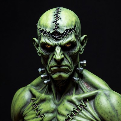 Frankenstein Monster Closeup Portrait