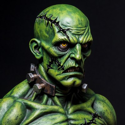 Frankenstein Monster Closeup Portrait