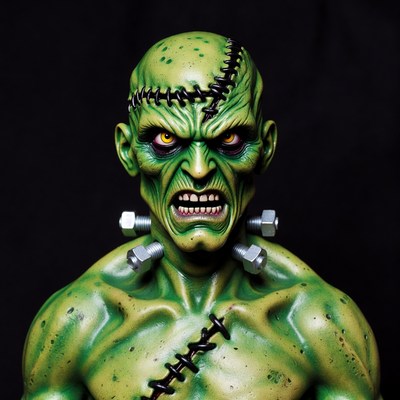 Green Frankenstein Monster Illustration