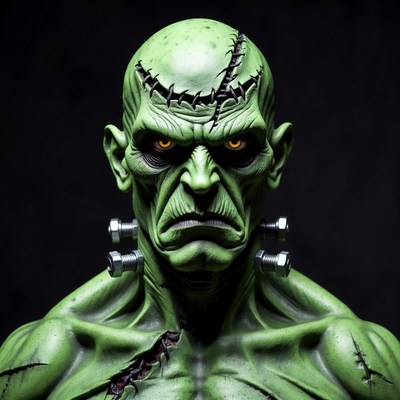 Frankenstein Monster Closeup Portrait