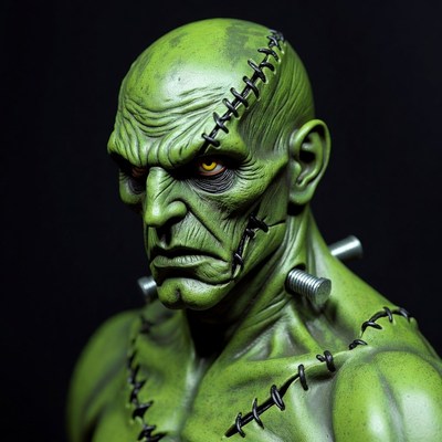 Frankenstein Monster Closeup Portrait