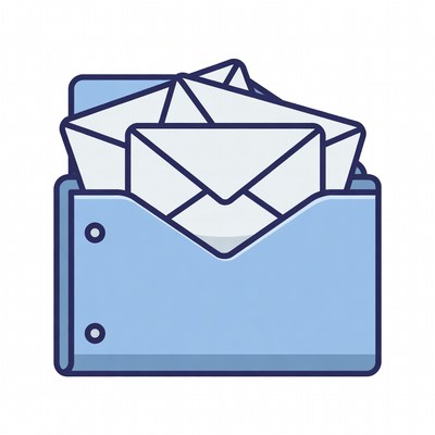 Blue Folder Full of Letters