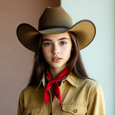 Young woman in cowboy hat