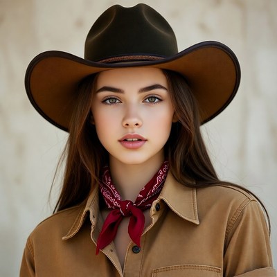 Young woman in cowboy hat