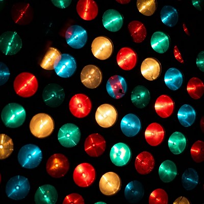 Colorful Glowing Lights on Black Background