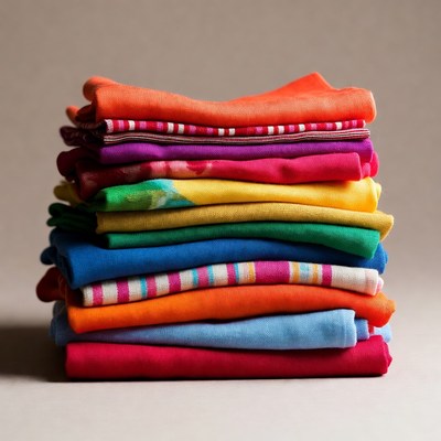 Colorful Stacked Fabric Swatches
