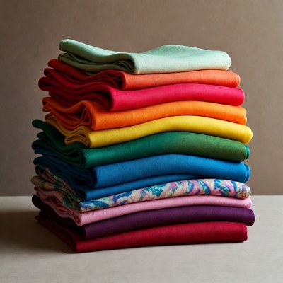 Colorful Stacked Fabric Swatches