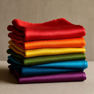 Stack of Rainbow Fleece Blankets