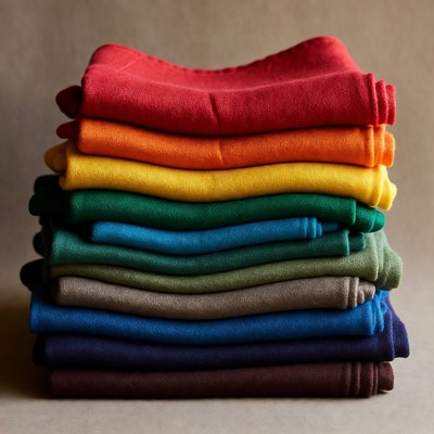 Stack of colorful folded cloths