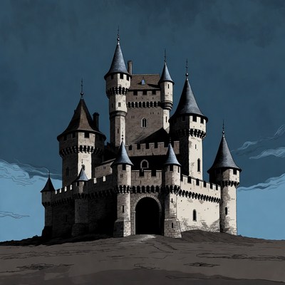 Medieval Castle on Hill