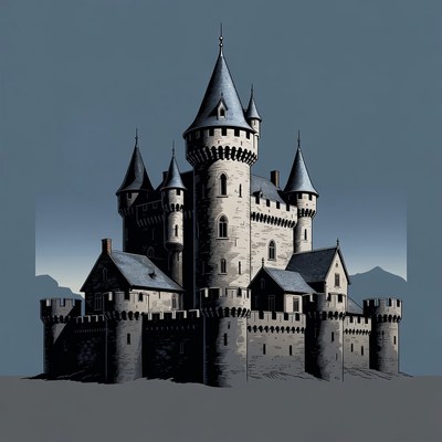 Medieval Castle on Mountain