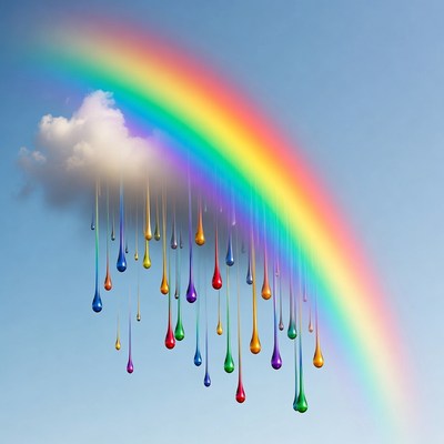 Rainbow Dripping Paint from Cloud